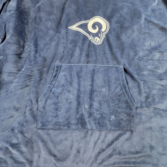 NFL Los Angeles Rams Reversible Big Logo Hoodeez Blue One Size Pullover Sports - Picture 4 of 11